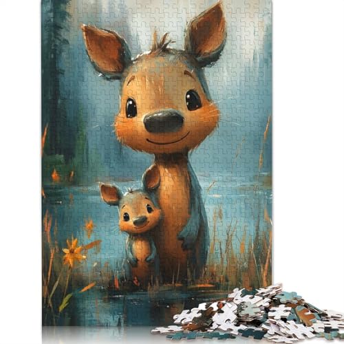 Cute Moose Family Puzzle 1000 Teile Schwer Puzzle Spielzeug Lernspiel Impossible Herausforderung Spielzeug Für Erwachsene Kinder 1000pcs (40x28cm) von LMYmoney