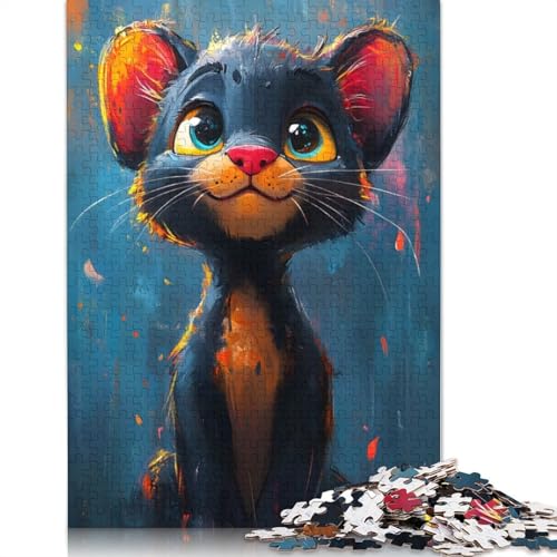 Cute Oil Paint Panther Puzzle 1000-teilige Schwer Puzzle Spielzeug Pädagogisches Spiel Impossible Herausforderung Spielzeug Für Erwachsene Und Kinder in Bewährter 1000pcs (40x28cm) von LMYmoney