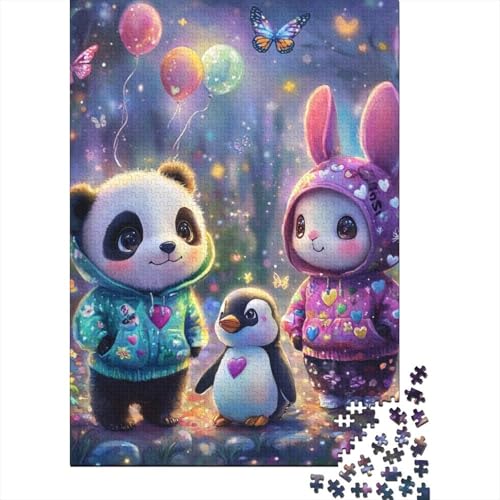 Cute_Panda_Bunny Puzzle für Erwachsene, Heimdekoration, Beste Puzzles für Erwachsene und Kinder, 1000 Teile (75 x 50 cm) von LMYmoney