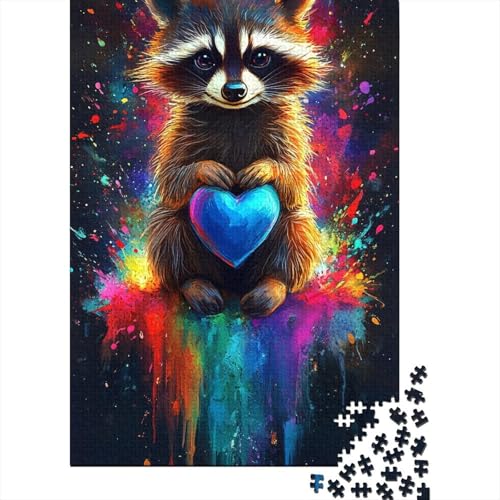 Cute_Raccoon Puzzle für Erwachsene, schwierige Herausforderung, Denkrätsel für Frauen und Männer, 1000 Teile (75 x 50 cm) von LMYmoney