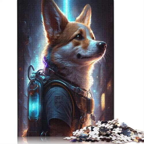 Cyberpunk Corgi Dog 2 Puzzle für Erwachsene, Spielzeug, Lernspiel, schwierige Puzzles für Kinder ab 12 Jahren, 520 Teile (52 x 38 cm) von LMYmoney