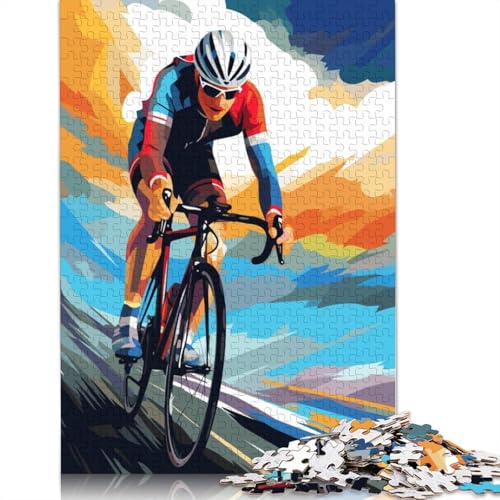 Cyclist Cycling Puzzles 1000 Teile Schwer Puzzle Spielzeug Pädagogisches Spiel Impossible Herausforderungsspielzeug Für Erwachsene Kinder 1000pcs (38x26cm) von LMYmoney