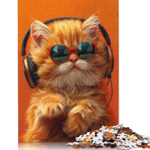 DJ Whiskers Puzzles 1000 Teile Schwer Puzzle Spielzeug Lernspiel Impossible Herausforderung Spielzeug Für Erwachsene Kinder 1000pcs (38x26cm) von LMYmoney