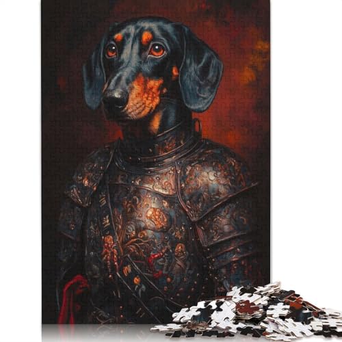 Dachshund Knight Puzzle 1000 Teile Schwer Puzzle Spielzeug Lernspiel Impossible Herausforderungsspielzeug Für Erwachsene Und Kinder Ab 12 Jahren 1000pcs (75x50cm) von LMYmoney