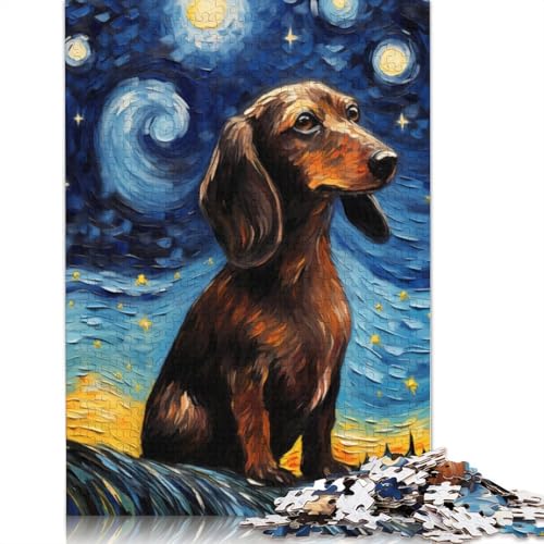 Dackel Van Gogh 1500 Puzzles für Erwachsene, Lernspiel, Puzzlespiele für Erwachsene für Jungen oder Mädchen, 1500 Teile (85 x 57 cm) von LMYmoney
