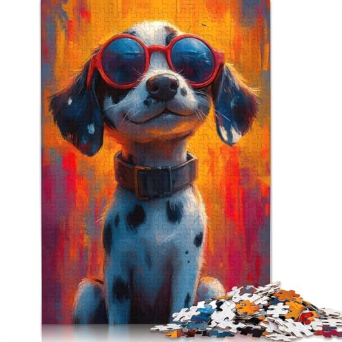 Dalmatian Dog in Sunglasses Puzzles 1000 Teile Schwer Puzzle Spielzeug Pädagogisches Spiel Impossible Herausforderung Spielzeug Für Erwachsene Und Kinder in Bewährter 1000pcs (75x50cm) von LMYmoney