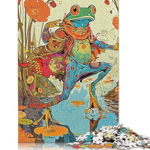 Dancing Frogs Puzzles 1000 Teile Schwer Puzzle Spielzeug Lernspiel Impossible Herausforderung Spielzeug Für Erwachsene Kinder 1000pcs (38x26cm) von LMYmoney