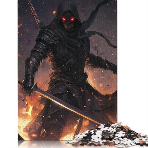 Dark Ninja Warrior Puzzle 1000-teilige Schwer Puzzle Spielzeug Lernspiel Impossible Herausforderung Spielzeug Für Erwachsene Kinder 1000pcs (38x26cm) von LMYmoney