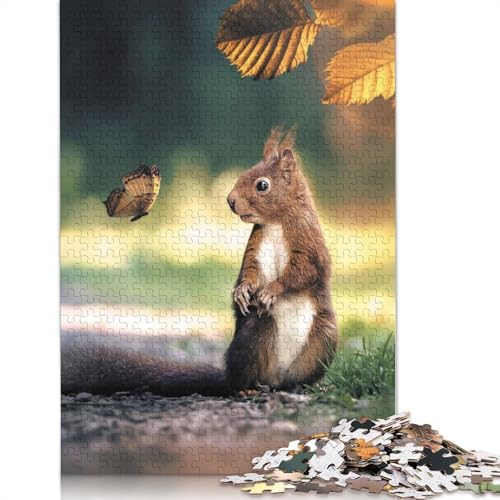 Das Eichhörnchen und der Schmetterling Puzzle Spielzeug Lernspiel Premium Karton Puzzle für Erwachsene Kinder 1000 Teile (75x50cm) von LMYmoney
