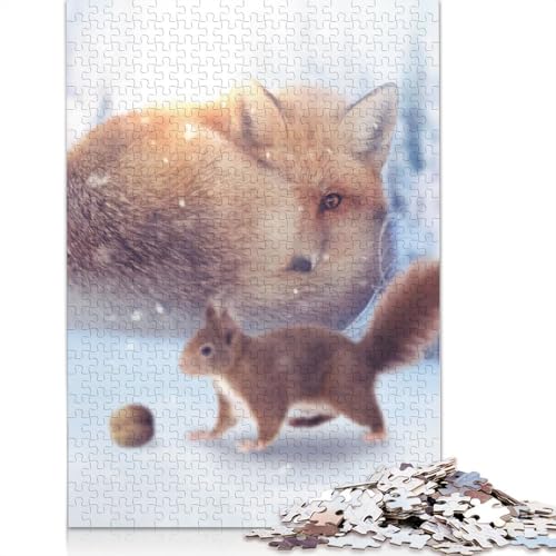 Das Fuchs- und Eichhörnchen-Puzzle, 100% recycelter Karton, 100% recycelter Karton, Puzzle für Jungen oder Mädchen, 1000 Teile (26 x 38 cm) von LMYmoney