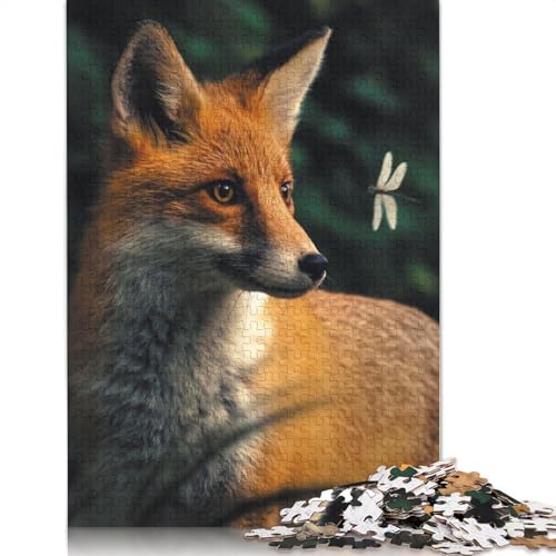 Das Fuchs- und Libellen-Puzzle, Dekompressionsspielzeug, 100 Prozent recycelter Karton, Puzzle für Erwachsene, Teenager, Vatertagsgeschenke, 1000 Teile (26 x 38 cm) von LMYmoney