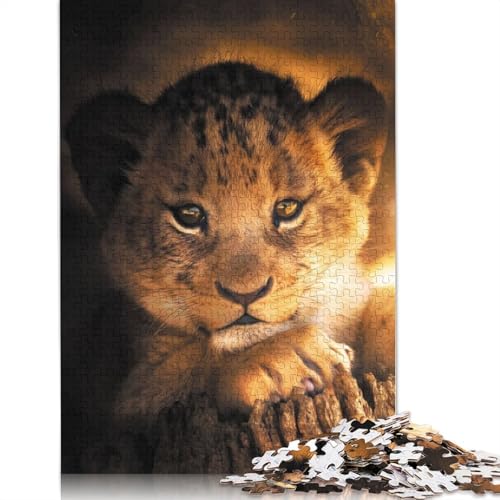 Das Löwenjunge-Puzzle, Familienspaß, rechteckiges Papierpuzzle für Kinder und Erwachsene ab 12 Jahren, Geburtstagsgeschenk, 1000 Teile (26 x 38 cm) von LMYmoney