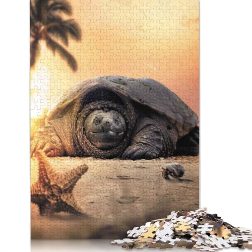 Das Schildkröten-Puzzle, Relax-Challenge-Spielzeug, rechteckiges Papierpuzzle für Jungen oder Mädchen, Vatertagsgeschenk, 1000 Teile (75 x 50 cm) von LMYmoney