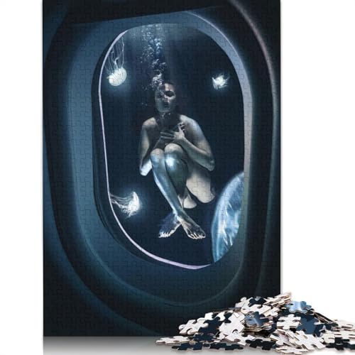 Das Unterwasser-Mädchen-Puzzle, 100% recyceltes Kartonpapier, rechteckiges Puzzle für Erwachsene und Kinder, 1000 Teile (26 x 38 cm) von LMYmoney