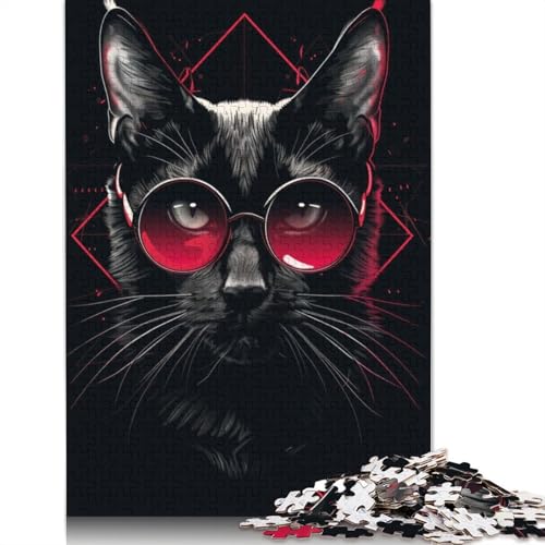 Das dunkle Katzen-Puzzle für Erwachsene, entspannendes Herausforderungsspielzeug, Puzzles für Erwachsene für Frauen, für Kinder ab 12 Jahren, 520 Teile (52 x 38 cm) von LMYmoney