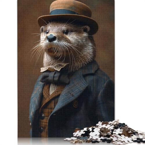 Das edle Otter-Puzzle, Lernspiele, Familienaktivitäten, Premium-Karton-Puzzle für Frauen und Männer, Geschenk, 1000 Teile (26 x 38 cm) von LMYmoney