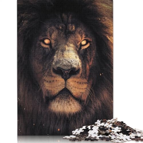 Das gruselige Löwen-Puzzle, schwierig, aus 100% recyceltem Karton, für Frauen und Männer, Vatertagsgeschenke, 1000 Teile (26 x 38 cm) von LMYmoney