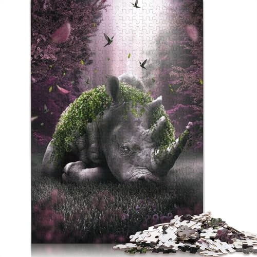 Das vergessene Nashorn-Puzzle, kreative Spiele, Premium-Puzzle aus Karton für Frauen und Männer, Geburtstagsgeschenk, 1000 Teile (26 x 38 cm) von LMYmoney