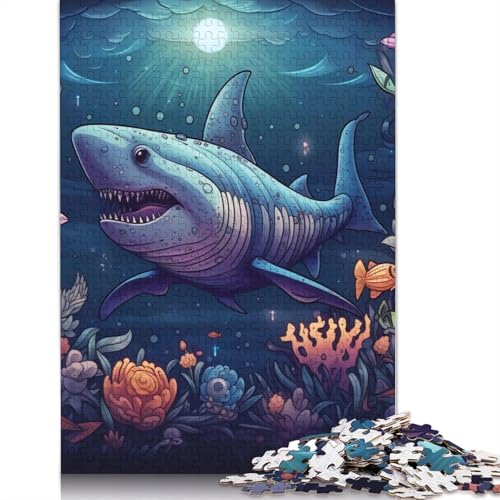 Deep Shark Puzzles 1000 Teile Schwer Puzzle Spielzeug Pädagogisches Spiel Impossible Herausforderung Spielzeug Für Erwachsene Kinder 1000pcs (40x28cm) von LMYmoney