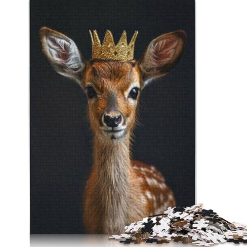 Deer King Puzzle 1000-teilige Schwer Puzzle Spielzeug Lernspiel Impossible Herausforderungsspielzeug Für Erwachsene Und Kinder Ab 12 Jahren 1000pcs (38x26cm) von LMYmoney