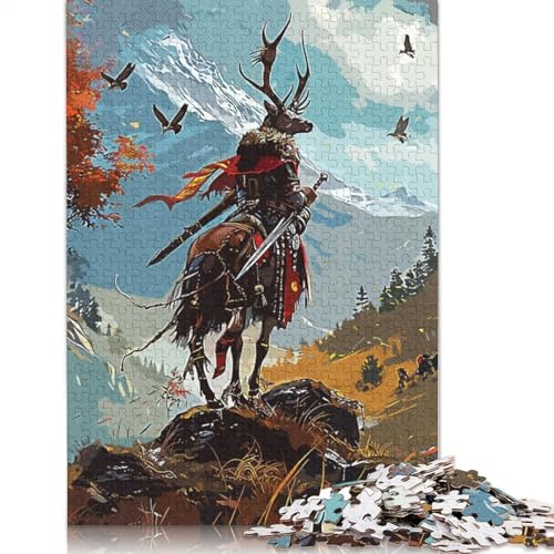 Deer Knight Puzzle 1000-teilige Schwer Puzzle Spielzeug Lernspiel Impossible Herausforderungsspielzeug Für Erwachsene Und Kinder Ab 14 Jahren 1000pcs (75x50cm) von LMYmoney