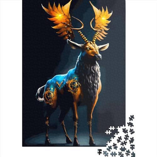 Deer Puzzle 1000 Teile Schwer Puzzle Spielzeug Lernspiel Impossible Herausforderungsspielzeug Für Erwachsene Und Kinder in Bewährter 1000pcs (38x26cm) von LMYmoney