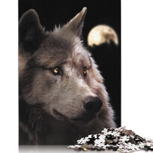 Der Wolf und der Mond Puzzle, Denksportaufgabe, Premium-Karton-Puzzle für Kinder und Erwachsene ab 12 Jahren, 1000 Teile (75 x 50 cm) von LMYmoney