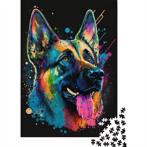 Deutscher Schäferhund-Puzzle zum Stressabbau, 100% recycelter Karton, Puzzle für Erwachsene und Kinder, einzigartiges Geschenk, 1000 Teile (38 x 26 cm) von LMYmoney