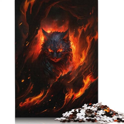 Die Katze aus der Hölle, 1000-teiliges Puzzle für Teenager, Geschenke, Holzpuzzle, Puzzle für Erwachsene, Lernspiele für Zuhause, DIY-Spielzeug, 1000 Teile (75 x 50 cm) von LMYmoney