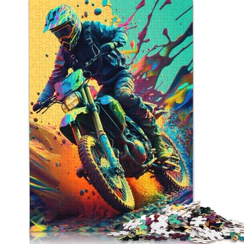 Dirt Motocross Art Puzzle 1000-teilige Schwer Puzzle Spielzeug Lernspiel Impossible Herausforderung Spielzeug Für Erwachsene Kinder 1000pcs (75x50cm) von LMYmoney