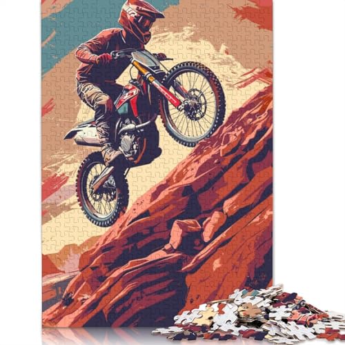 Dirtbike Desert Downhill-Puzzle, 100% recycelter Karton, 100% recycelter Karton, Puzzle für Jungen oder Mädchen, 1000 Teile (75 x 50 cm) von LMYmoney