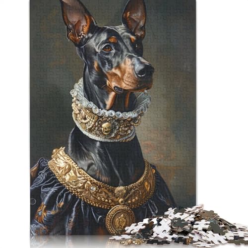 Dobermann-Renaissance-Puzzle, Denksportaufgabe, 100% recycelte Pappe, Puzzle für Kinder und Erwachsene ab 12 Jahren, Vatertagsgeschenk, 1000 Teile (26 x 38 cm) von LMYmoney