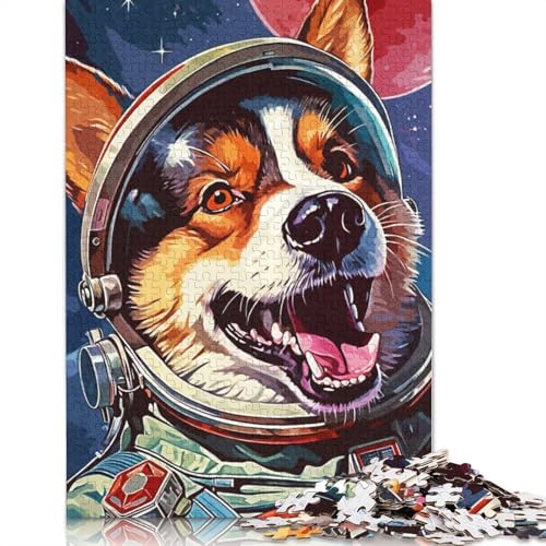 Dog Astronaut Puzzles 1000 Teile Schwer Puzzle Spielzeug Lernspiel Impossible Herausforderung Spielzeug Für Erwachsene Kinder 1000pcs (75x50cm) von LMYmoney