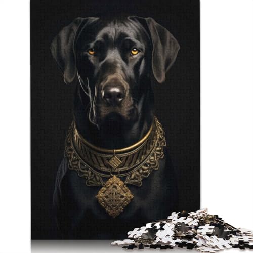 Dog Gold Dark Puzzles 1000-teilige Schwer Puzzle Spielzeug Lernspiel Impossible Herausforderungsspielzeug Für Erwachsene Kinder 1000pcs (38x26cm) von LMYmoney