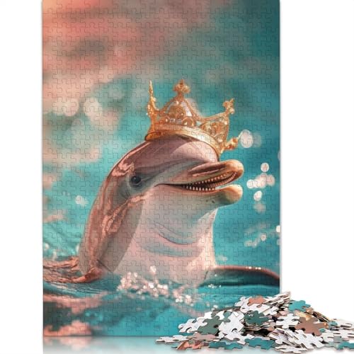 Dolphin King Puzzle 1000-teilige Schwer Puzzle Spielzeug Pädagogisches Spiel Impossible Herausforderungsspielzeug Für Erwachsene Kinder 1000pcs (38x26cm) von LMYmoney