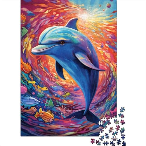 Dolphin Puzzle 1000-teilige Schwer Puzzle Spielzeug Lernspiel Impossible Herausforderung Spielzeug Für Erwachsene Und Kinder Ab 14 Jahren 1000pcs (75x50cm) von LMYmoney