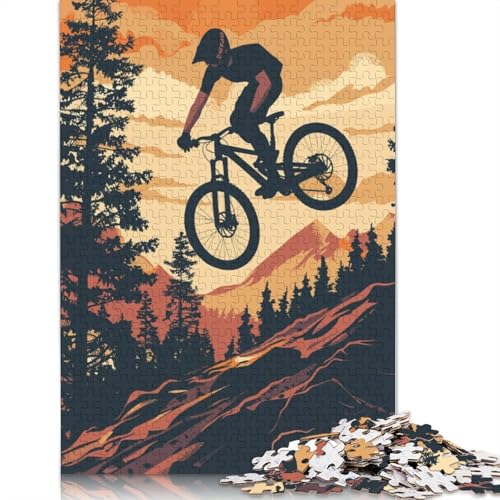 Downhill-Mountainbike-Puzzle, einzigartige Heimdekoration, 100% recycelter Karton, Puzzle für Erwachsene und Kinder, Tagesgeschenke, 1000 Teile (26 x 38 cm) von LMYmoney