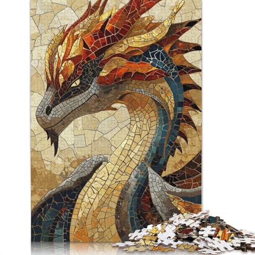 Dragon Mosaic Puzzle 1000 Teile Schwer Puzzle Spielzeug Lernspiel Impossible Herausforderungsspielzeug Für Erwachsene Kinder 1000pcs (75x50cm) von LMYmoney