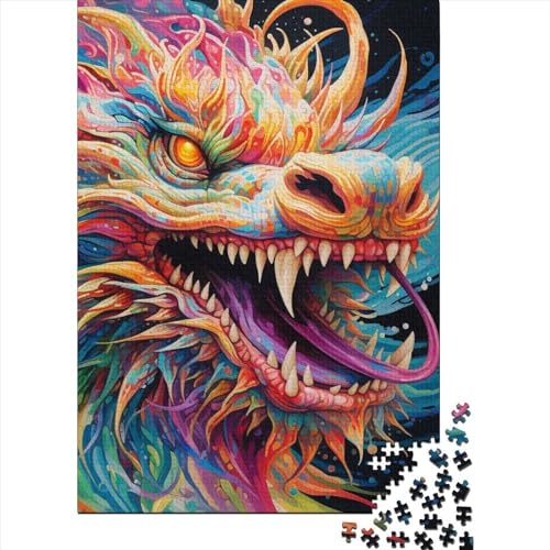 Dragon Puzzle 1000 Teile Schwer Puzzle Spielzeug Lernspiel Impossible Herausforderungsspielzeug Für Erwachsene Kinder 1000pcs (38x26cm) von LMYmoney