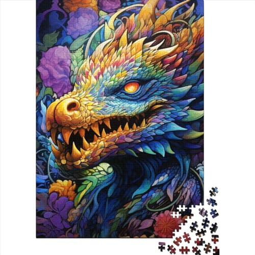 Dragon Puzzle 1000-teilige Schwer Puzzle Spielzeug Pädagogisches Spiel Impossible Herausforderung Spielzeug Für Erwachsene Kinder 1000pcs (75x50cm) von LMYmoney