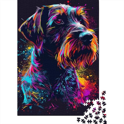 Drahthaariger Vorstehhund, 1000-teiliges Puzzle für Teenager, Geschenke, Holzpuzzle, Puzzle für Erwachsene, Lernspiele für Zuhause, DIY-Spielzeug, 1000 Teile (38 x 26 cm) von LMYmoney