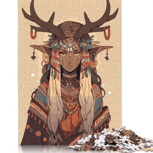 Druid Girl Puzzle 1000-teilige Schwer Puzzle Spielzeug Lernspiel Impossible Herausforderungsspielzeug Für Erwachsene Und Kinder Ab 14 Jahren 1000pcs (38x26cm) von LMYmoney