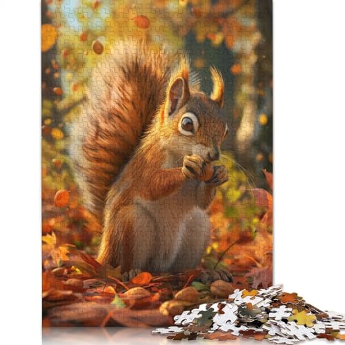 Eichhörnchen-Ernte-Puzzle, lustiges Premium-Puzzle aus Karton für Erwachsene und Teenager, Geschenke, 1000 Teile (26 x 38 cm) von LMYmoney