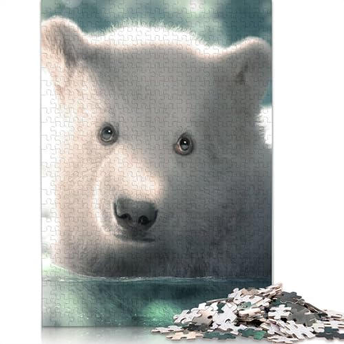 Eisbärjunges-Puzzle, schwierige Herausforderung, 100% recycelter Karton, Puzzle für Erwachsene, Teenager, 1000 Teile (26 x 38 cm) von LMYmoney