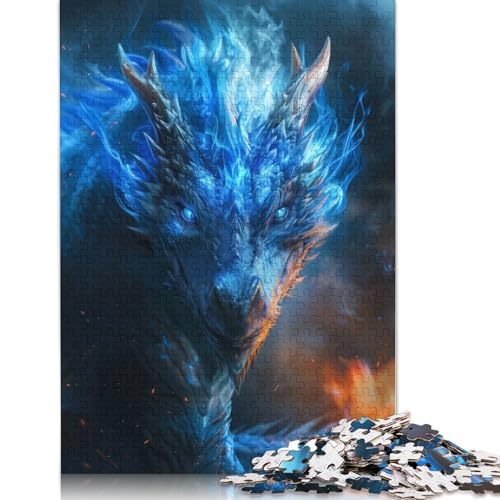 Elder Dragon Blue Eyes 1500-teiliges Puzzle, ab 18 Jahren, Lernspiele, Puzzles für Erwachsene, für Frauen, für Kinder ab 12 Jahren, 1500 Teile (85 x 57 cm) von LMYmoney