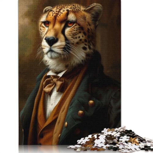 Elegant Cheetah Puzzles 1000 Teile Schwer Puzzle Spielzeug Pädagogisches Spiel Impossible Herausforderung Spielzeug Für Erwachsene Kinder 1000pcs (75x50cm) von LMYmoney