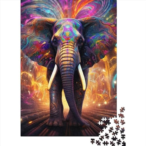 Elephant Art Puzzle 1000-teilige Schwer Puzzle Spielzeug Lernspiel Impossible Herausforderung Spielzeug Für Erwachsene Kinder 1000pcs (38x26cm) von LMYmoney