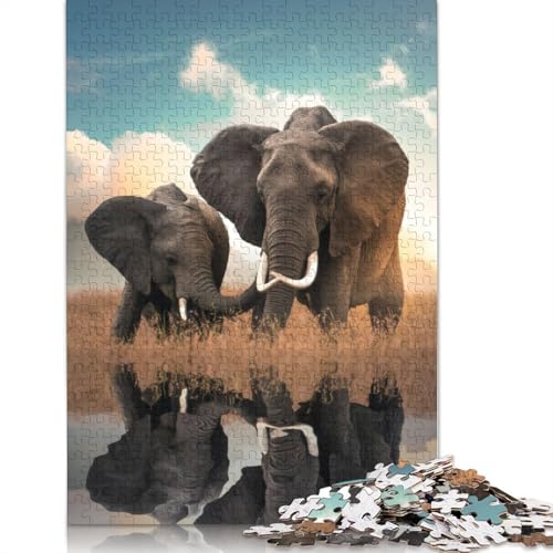 Elephant Love Puzzle 1000 Teile Schwer Puzzle Spielzeug Lernspiel Impossible Herausforderung Spielzeug Für Erwachsene Und Kinder Ab 12 Jahren 1000pcs (38x26cm) von LMYmoney