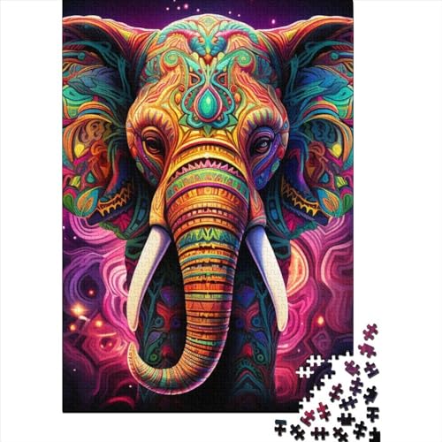 Elephant Puzzles 1000 Teile Schwer Puzzle Spielzeug Lernspiel Impossible Herausforderungsspielzeug Für Erwachsene Kinder 1000pcs (38x26cm) von LMYmoney