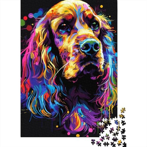 Englischer Cocker Spaniel, Hundekunst-Puzzle für Erwachsene und Jugendliche, 1000 Teile, Puzzle für Erwachsene, nachhaltige Puzzlespiele, 1000 Teile (38 x 26 cm) von LMYmoney